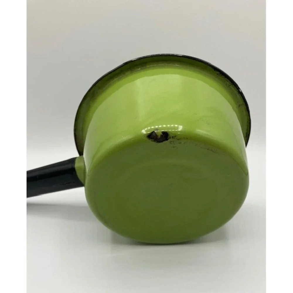 Vintage Saucepan‎ Enamelware Green Mid Century Modern Kitchen Decor 3 cup